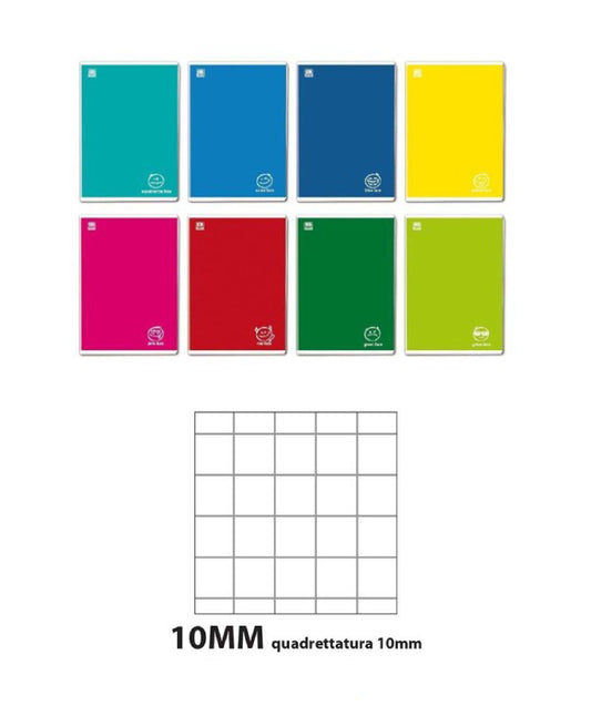 Quaderno Colorface 100GR Quadrettatura 10MM PACCO DA 10