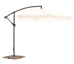 OMBRELLONE A BRACCIO D.3 MT 8 STECCHE  CON CARRUCOLA ECRU''