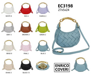 COVERI GLAM - Borsa intrecciata con manico dorato