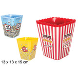 Secchiello Per Popcorn Quadrato Colori Assortiti