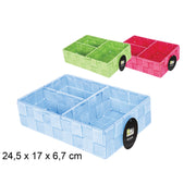 Cesto In Nylon Con 3 Divisori In Colori Assortiti 24,5X17 Cm