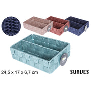 Cesto In Nylon Con 2 Divisori In Colori Fucsia 24,5X17 Cm