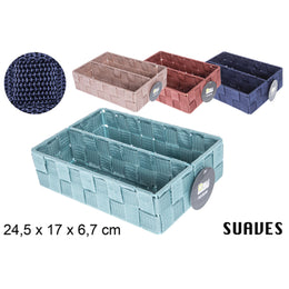 Cesto In Nylon Con 2 Divisori In Colori Fucsia 24,5X17 Cm