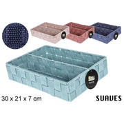 Cesto In Nylon Con 2 Divisori In Colori Fucsia 30X21 Cm