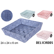 Cestino In Nylon Puntini Colori Fucsia Assortiti 24 Cm