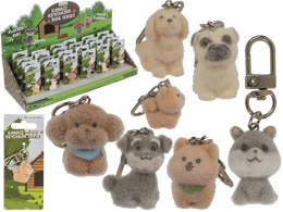 Portachiavi, Cane Floccato 3 Cm - 1 PZ CASUALE