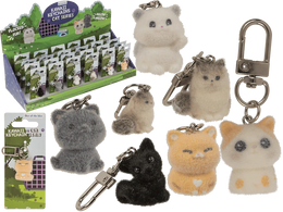 Portachiavi, Gatto Floccato 3 Cm - 1 PZ CASUALE