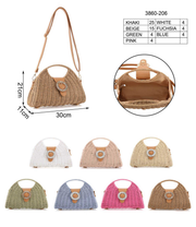 Borsa in paglia con patta in ecopelle – Modello 3860-206
