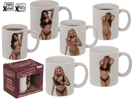 TAZZA, RAGAZZA SPOGLIARELLISTA NUDA, REAGISCE AL CALORE, 3 C