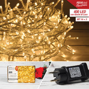 Mini Lucciole Trasp.400 Led Mt.14 3 C/Giochi Bianco Caldo In