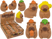GOMMA, CAPIBARA CIRCA 3,5 X 2 CM, SET DI 4 PEZZI SU CARTONCI - 1 PZ CASUALE