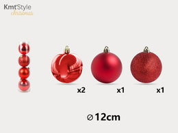 344  PALLINE E ACCESSORI DI NATALE 12CM 4PCS