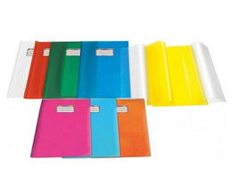 Copriquaderno con alette e tasca portanome trasparente in PVC