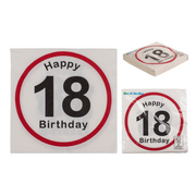 TOVAGLIOLI DI CARTA. HAPPY BIRTHDAY - 18. CA. 33 X