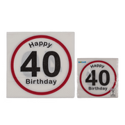 TOVAGLIOLI DI CARTA. HAPPY BIRTHDAY - 40. CA. 33 X