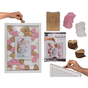 LIBRO OSPITI CON CORNICE E 42 CUORI IN LEGNO DA, SCRIVERE IN