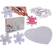 PUZZLE BIANCO, CUORE, 80 PZ. DA SCRIVERE O COLORARE, CA. 60