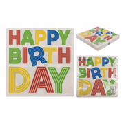 TOVAGLIOLI DI CARTA, HAPPY BIRTHDAY 33 X 33 CM, 3 VELI, 20 P