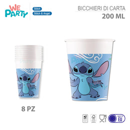 STITCH BICCHIERI DI CARTA 200ML 8PZ
