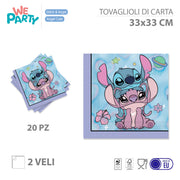 20 TOVAGLIOLI DI CARTA A 2 VELI 33X33 CM ANGEL CUTE