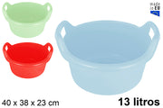 BACINELLA IN PLASTICA ROTONDA CON MANICO COLORI ASSORTITI 13