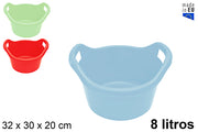 BACINELLA IN PLASTICA ROTONDA CON MANICO COLORI ASSORTITI 8
