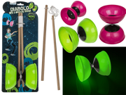Diabolo Con 2 Bastoni Di Legno, Fosforescente 2 Colori Assor