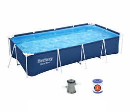 PISCINA STEEL PRO RETT CM400X211X81 C.5700LT POMPA FILTRO CA