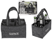 BORSA GRIGIA PER 6 BOTTIGLIE, SIXPACK, CA. 24 X 15 CM, IN FE