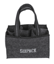 BORSA GRIGIA PER 6 BOTTIGLIE, SIXPACK, CA. 24 X 15 CM, IN FE