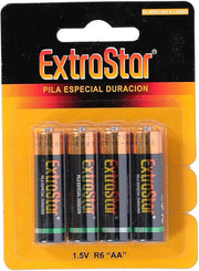 EXTRASTAR , Batteria Aa, R6, 1.5V - Confezione da 4 Pz