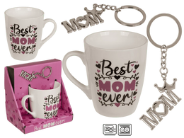 SET REGALO, BEST MUM EVER TAZZA E PORTACHIAVI, TAZZA  GRES,