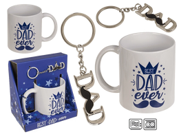 SET REGALO, BEST DAD EVER TAZZA E PORTACHIAVI, TAZZA  GRES,