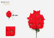MAZZO DI DECORAZIONI DI NATALE FIORI 45CM