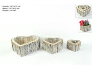 PORTAPIANTA CUORI SET 3 MISURE BIANCO