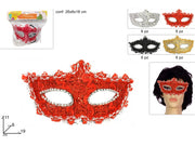 MASCHERA DECORATA CON STRASS 4 COL. ART.