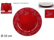 SOTTOPIATTO 33CM FOGLIE ROSSO 187751LR (FS2005)(F.0.40)
