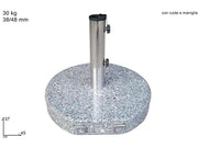 BASE OMBRELLONE MARMO TONDA C/RUOTE 30Kgs DIA45 38/48mm SL-USM-05-B/30KGS