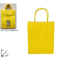 BUSTA REGALO CARTA GIALLA 33X9X25 YELLOW