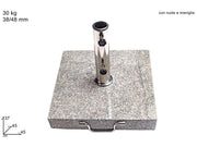 BASE OMBRELLONE MARMO QUADR C/RUOTE 30Kgs 45x45 38/48mm SL-USM-04-B/30KGS
