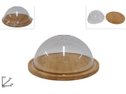 VASSOIO TONDO 24CM IN BAMBOO CON COPERCHIO IN PLASTICA CH488