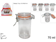 BARATTOLO VETRO 70 ML C/ TAPPO ERMETICO 4 COL. SYD2016-28