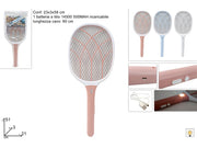 RACCHETTA ZANZARE ELETTRICA CON LUCE RIC CON CAVO 3COL 883