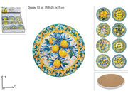 SOUVENIR TONDO BASE SUGHERO 11CM FANT. LIMONI A RILIEVO 8ASS