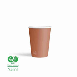 BICCHIERINI DI CARTA 75ML,50PZ MARRONE C