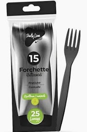 FORCHETTE PP RIUTILIZZABILE 15PZ NERO
