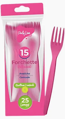 FORCHETTE PP RIUTILIZZABILE 15 PZ FUCSIA