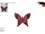 Farfalla 13Cm Con Pinzetta Decorata Con Glitter
