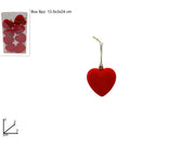 BOX PVC 8 CUORI CM 7 VELLUTO ROSSO