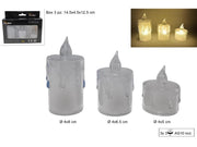 CANDELE LED SET 3PZ IN BOX BIANCO CALDO CANDLE LED 3PCS WARM